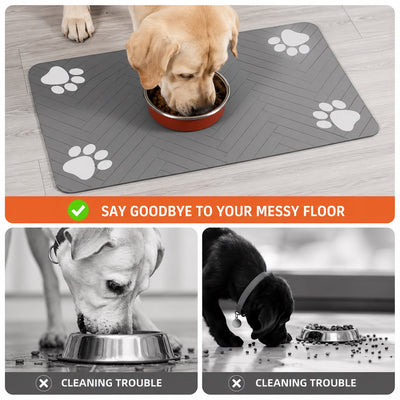 Absorbent Pet Feeding Mat — Non-Slip Dog & Cat Bowl Mat
